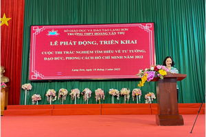 TỔ CHỨC LỄ PHÁT ĐỘNG, TRIỂN KHAI CUỘC THI TRẮC NGHIỆM “TÌM HIỂU VỀ TƯ TƯỞNG, ĐẠO ĐỨC, PHONG CÁCH HỒ CHÍ MINH” NĂM 2022