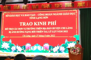 Công đoàn ngành Giáo dục, sở Giáo dục và Đào tạo Lạng Sơn Vận động cán bộ, nhà giáo, người lao động toàn ngành chung tay ủng hộ các đơn vị trường học, nhà giáo, người lao động bị thiệt hại nặng do thiên tai, lũ lụt năm 2022