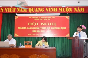 TRƯỜNG THPT BÌNH GIA TỔ CHỨC HỘI NGHỊ  NHÀ GIÁO, CÁN BỘ QUẢN LÝ GIÁO DỤC, NGƯỜI LAO ĐỘNG NĂM HỌC 2022 – 2023